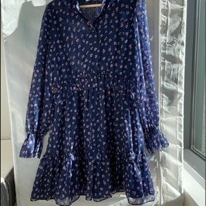 & other stories polka dot floral ruffled dress size 12